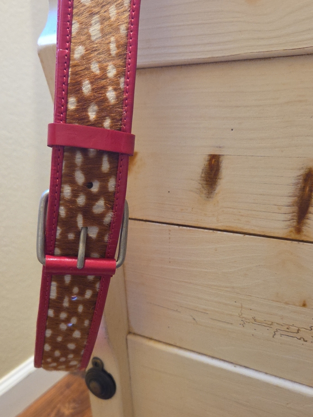 Boden Pink Calf Hair Belt Large